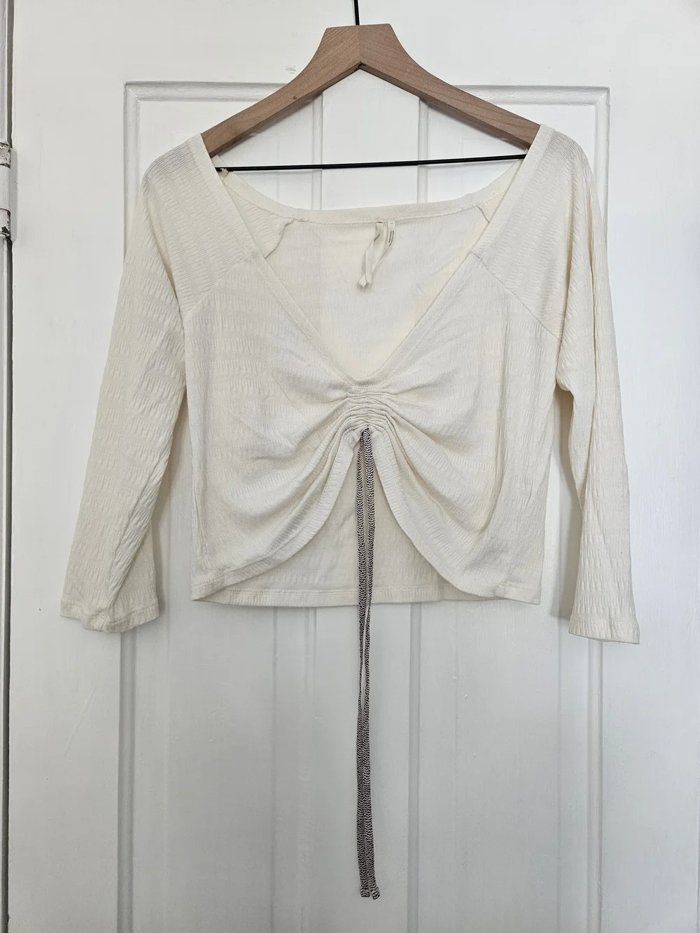 Anthropologie Sabrina Cinched V-Neck Long Sleeve Top